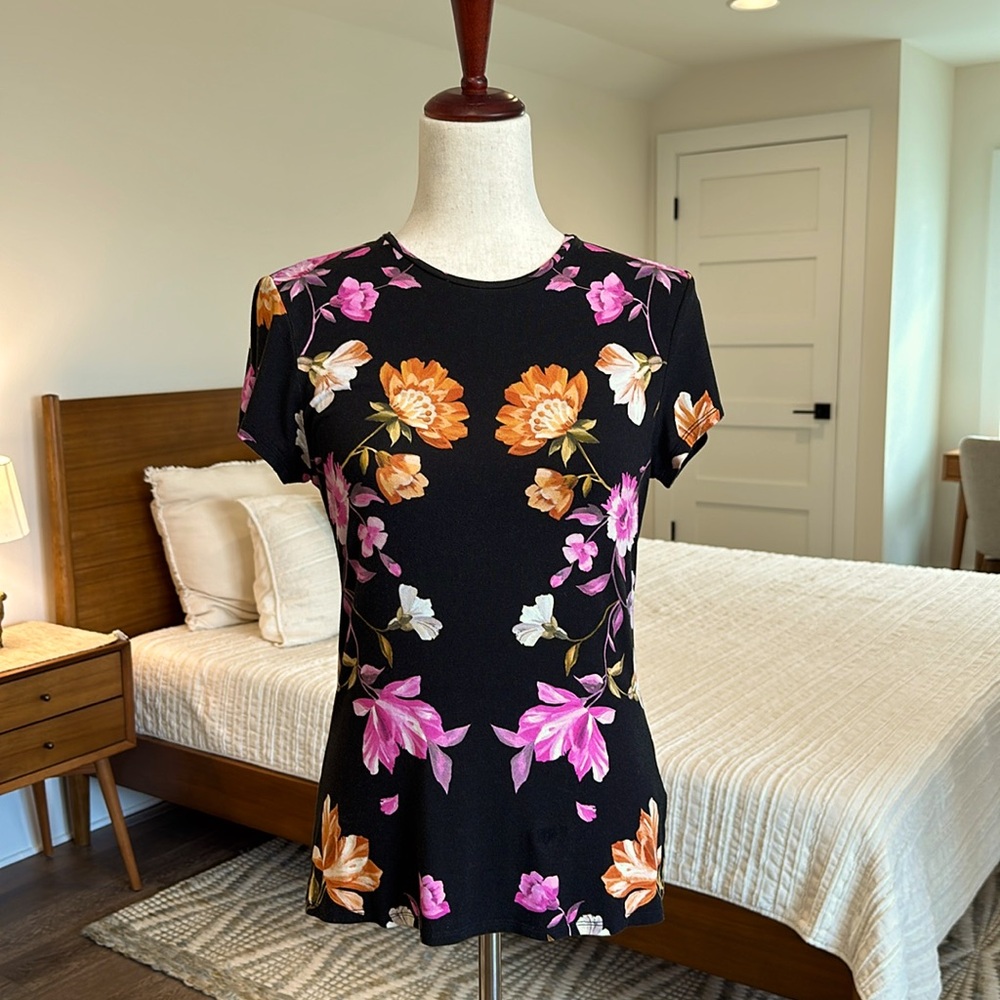 Ted Baker London Black Floral Tee Shirt